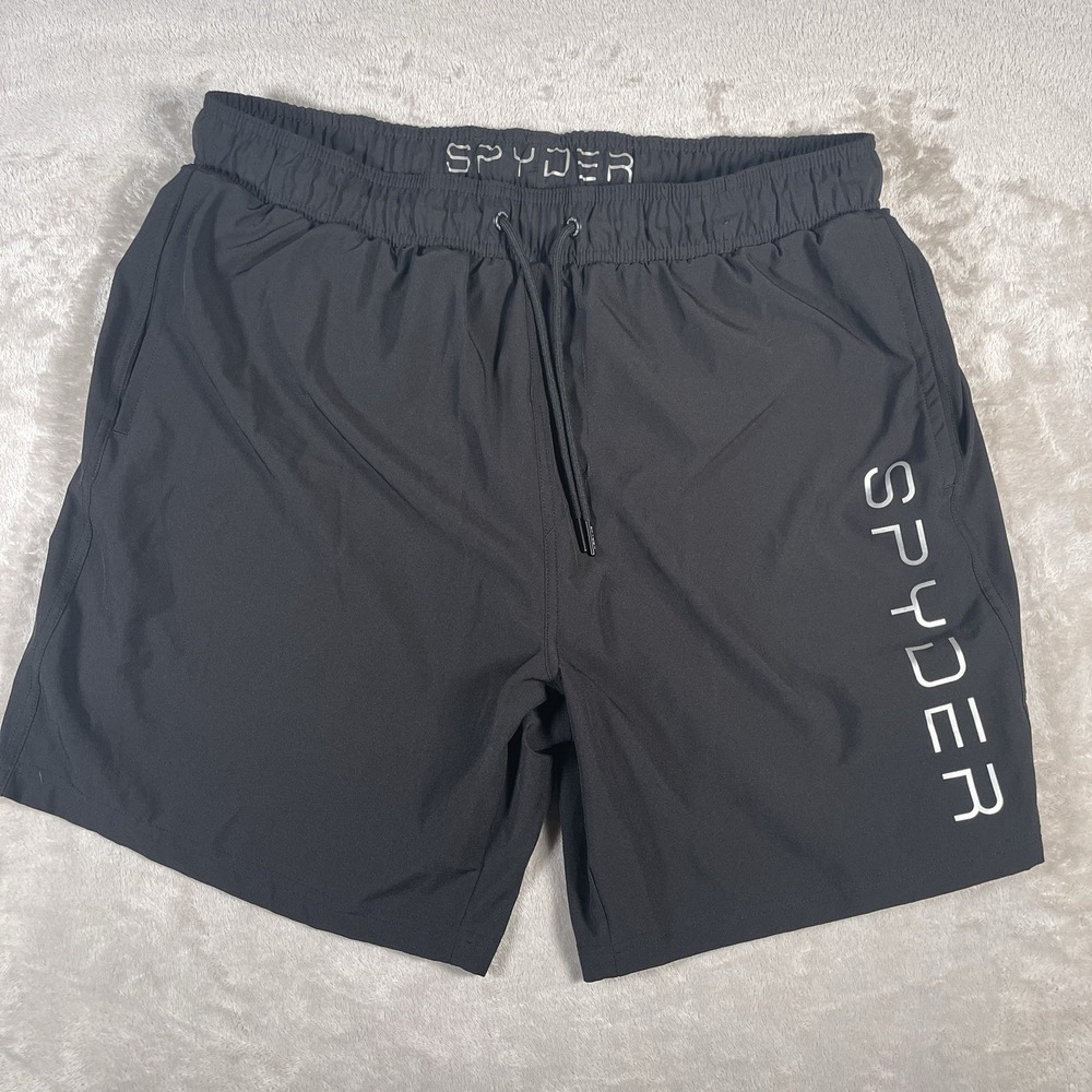 Spyder Swim Board Shorts Compression Lined Black Mens 2XL UV Protection
